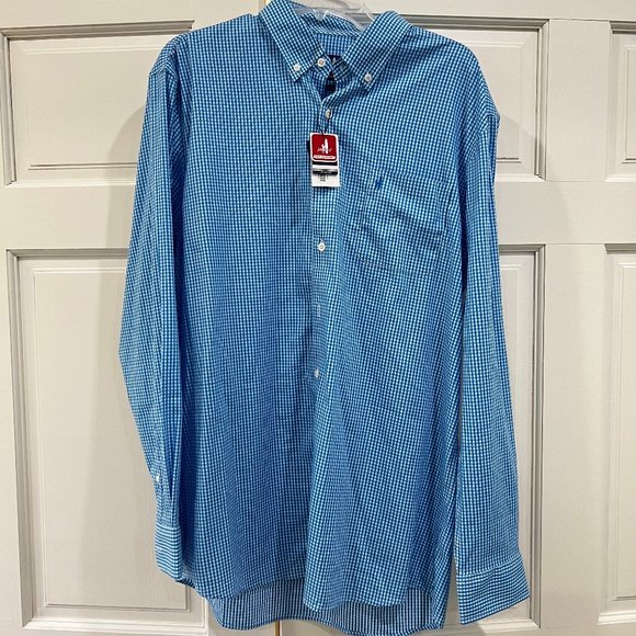 johnnie-O Other - NWT Johnnie-O blue/white checked mens buttondown, size XL